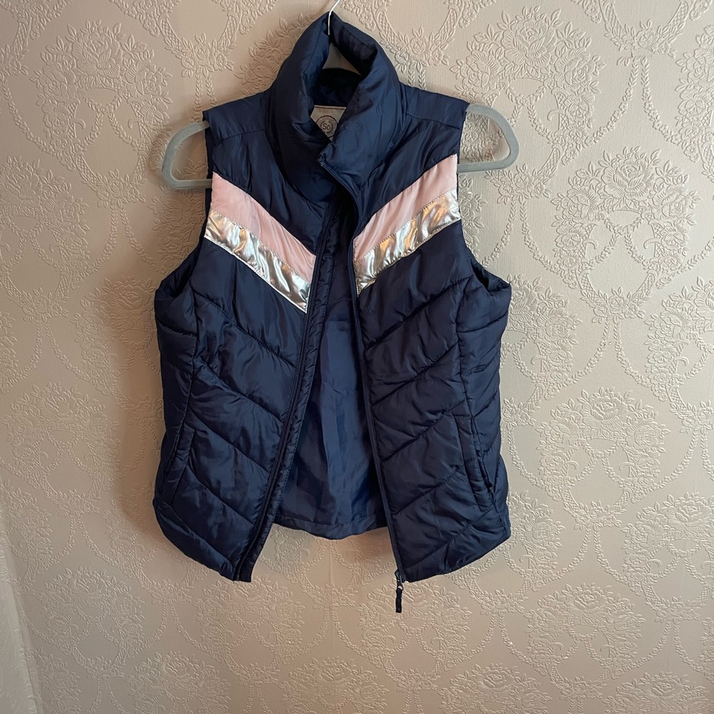 SO juniors blue vest with stripe size medium excellent condition